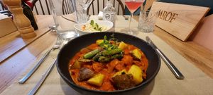 Vegan goulash at Gaudi&Naan in Ljubljana