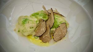 Gnocchi mit Spargel und Trüffel   at Gaudi&Naan in Ljubljana