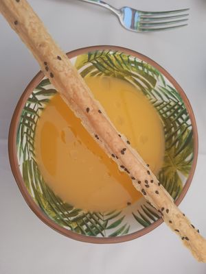 Ginger-carrot soup at Gaudi&Naan in Ljubljana