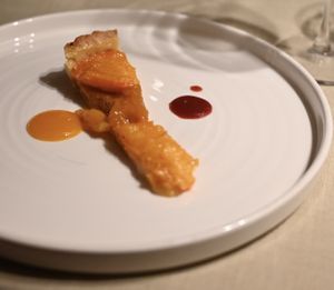 dessert - peaches are from some local Slovenian farm   at Gaudi&Naan in Ljubljana