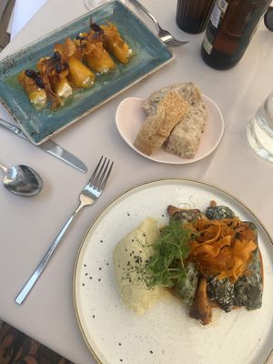 Stuffed cabbage roles and stuff peppers with cheese  at Gaudi&Naan in Ljubljana