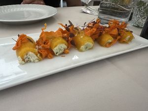 Cream cheese rolls - not my thing   at Gaudi&Naan in Ljubljana