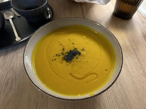 Nice creamy carrot soup of the day.  at Gaudi&Naan in Ljubljana