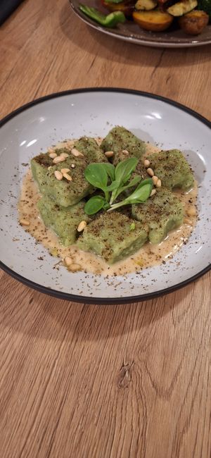 Spinach gnocchi at Gaudi&Naan in Ljubljana