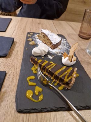 Dessert - Terragon Cake and Chocolate Cake (raw) at Gaudi&Naan in Ljubljana