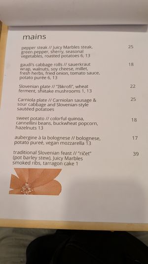 Menu for Mains at Gaudi&Naan in Ljubljana
