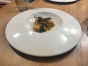 Ñoquis con espinacas at Gaudi&Naan in Ljubljana