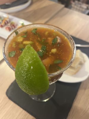 Octopus cocktail   at Gaudi&Naan in Ljubljana