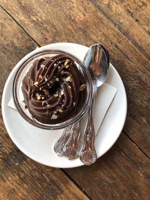 Vegan chocolate mousse at Pablo y Pablo in Seattle