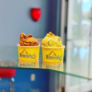 New flavors of vegan pistachio and Hazelnut.. at Brendy's Ice Cream & Yogurt - 2nd Ave in Delray Beach