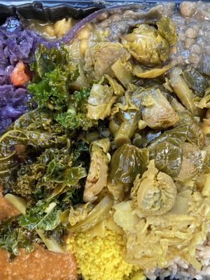 Everything plate at Oasis Vegan Veggie Parlor in Dorchester