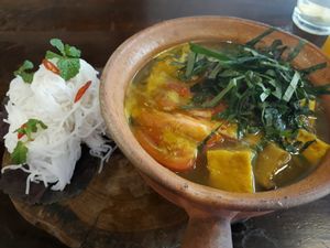 Baked banana hot dish at ROM Vegetarian Restaurant in Da Nang