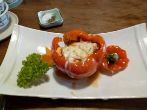 Baked pepper at ROM Vegetarian Restaurant in Da Nang