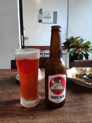 Beetroot beer, lovely dessert ale! at ROM Vegetarian Restaurant in Da Nang