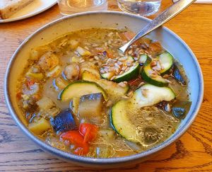 Vegetable soup at Daily Pot in Bergen
