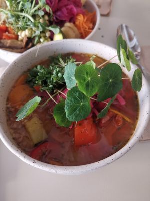 Vegan soup at Daily Pot in Bergen