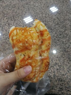 Here's a photo after a bite because it looks too delicious that I forgot to take a photo before eating   Really yummy, taste as good as it looks   at Almond Bakery 杏仁烘培坊 in West Singapore