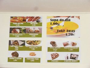 Menu at Happy Veggies in Ponta Delgada