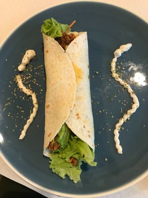 This was the Chimichanga. I enjoyed it but there was a weird flavor to it that detracted from it. It was slight so I still enjoyed it. 4/5 at Happy Veggies in Ponta Delgada