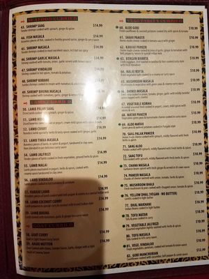 Menu 3 at Bollywood Indian Restaurant in Simi Valley