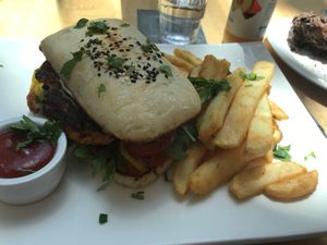 Goneburger meal ... at Watson's Eatery in Dunedin