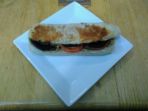 Toasted mushroom baguette for $7 at Watson's Eatery in Dunedin
