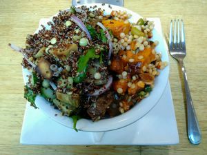 Large mixed salad bowl for $9 at Watson's Eatery in Dunedin