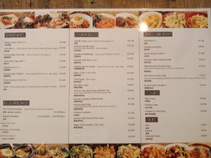 The menu at Mudan Tearoom and Eatery in Tauranga