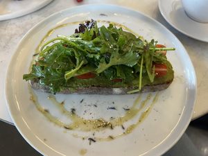 Avocado Sencha Toast  at Lavande Patisserie in Rockville