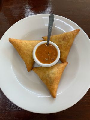 Lentil filled Sambusa at Amy's Ethiopian in Nashville