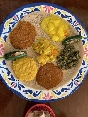 Vegetarian platter for two (all vegan) at Amy's Ethiopian in Nashville