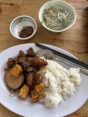 Buffet choices with rice   at Thien Phuoc in Nha Trang