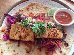 Vegan rainbow roll (with tofu instead of egg or haloumi) at Tootsie Roller in Fitzroy North