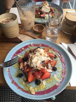 coconut flour waffles at Tootsie Roller in Fitzroy North