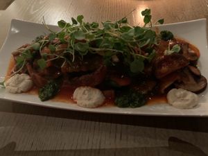 Mushroom dish at Oliver's in Santa Barbara