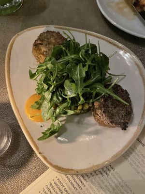 Crab cakes #Veganuary at Oliver's in Santa Barbara