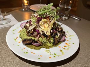 Mushroom tostada  at Oliver's in Santa Barbara