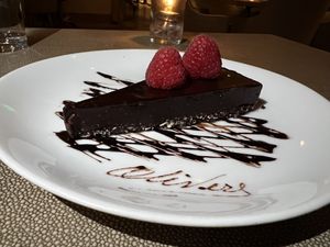 Fudge tart  at Oliver's in Santa Barbara