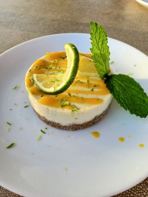Key Lime Tart (gf)- sooooo good! at Oliver's in Santa Barbara