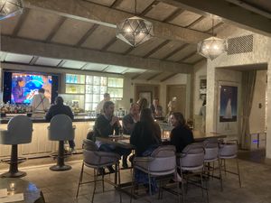 Inside bar area  at Oliver's in Santa Barbara