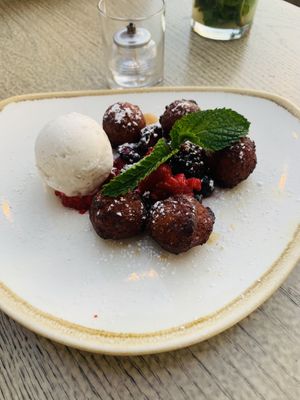 Sweet potato beignets (skip) at Oliver's in Santa Barbara