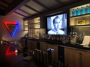 Back bar Casablanca style at Oliver's in Santa Barbara