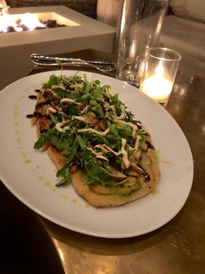 Pear & “Gorgonzola” Flatbread at Oliver's in Santa Barbara