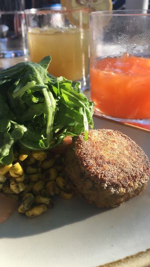 Crab cakes at Oliver's in Santa Barbara