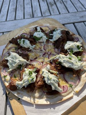 Flammkuchen „Der Grieche"  at Weingut Trautwein - Restaurant & Hotel in Flonheim
