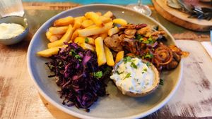 Gyros Teller at Weingut Trautwein - Restaurant & Hotel in Flonheim