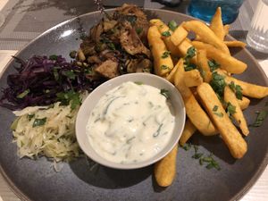 Gyros mit Pommes at Weingut Trautwein - Restaurant & Hotel in Flonheim