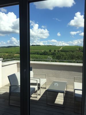 View from balcony  at Weingut Trautwein - Restaurant & Hotel in Flonheim