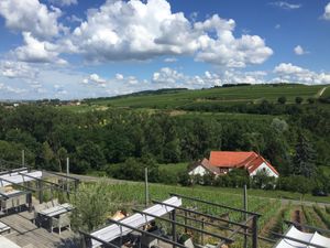 View from balcony  at Weingut Trautwein - Restaurant & Hotel in Flonheim