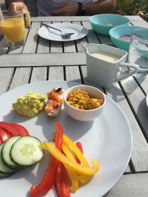 vegan egg salad, carrot salmon, tofu scramble,... at Weingut Trautwein - Restaurant & Hotel in Flonheim